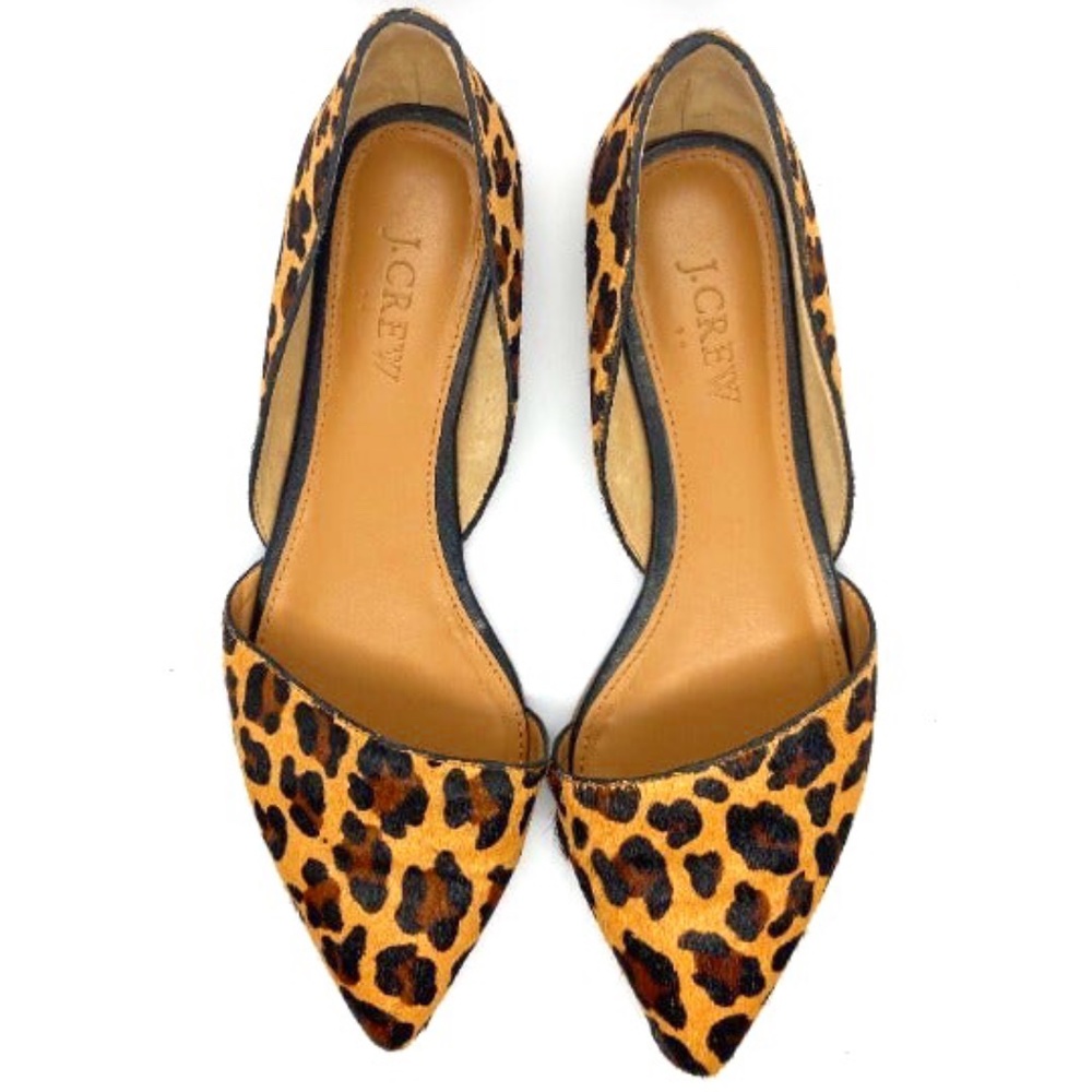 J. Crew Calf Hair Leopard Flats 6.5